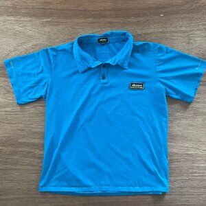 Men's Okuma Blue Teal Born to Fish 2XL Short Sleeve Polo Shirt